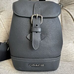 Coach Charcoal Leather Backpack